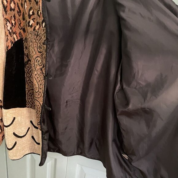 Indigo Moon Womens Artsy Leopard Print Button Up Jacket Medium Y2K Boho Hippie - Picture 8 of 12